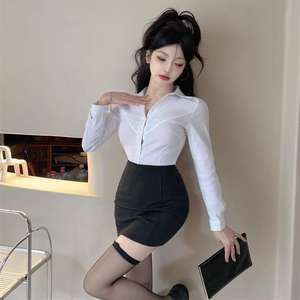 Lencería Sexy Tallas Grandes Disfraz de Secretaria Profesora Falda Bodycon Transparente Tentación Juego de Rol <span class=keywords><strong>Pasión</strong></span> ODM Pedido al por Mayor - Product Image 4