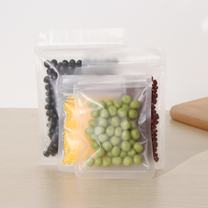 In Stock Food Clear Frosted Pouches Plastic Zipper Packaging 3 Side Seal Transparent Bags - Product Image 3