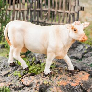 Yxs conjunto de modelo de simulación sólida Charolai granja animal juguete Longhorn ganado río búfalo cognición - Product Image 2