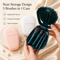 Étui portable en coque souple en poils synthétiques, logo OEM personnalisé, ensemble de pinceaux de maquillage cosmétique pour les voyages
