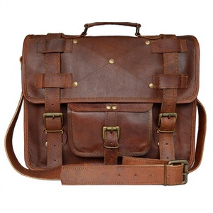 Large Capacity Genuine <b>Leather</b> 15.6 Inch Laptop Messenger <b>Bag</b> Casual Men's <b>Work</b> Crossbody Satchel for College & Office - Product Image 4