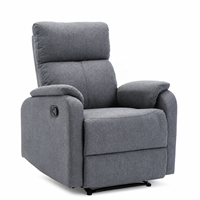 Fauteuil inclinable en tissu à dossier haut, fauteuil inclinable manuel, design traditionnel en bois, canapé de salon, fauteuil confortable