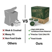 Boîte d'emballage en carton recyclable de qualité supérieure avec logo personnalisé et revêtement UV pour 12/24 dosettes de café en vente au détail