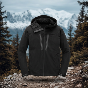 Blouson bomber en polaire coupe-vent noir pour homme, fermeture éclair, col Henry, respirant, séchage rapide, grande taille, pour l'automne, décontracté - Product Image 3