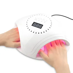 Salon Use Two Handed 2 in 1 Powerful 86w Dual RED Light Pro Cure Led UV Nail Lamp Polish Dryer Gel Acrylic