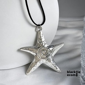 Collier en argent avec pendentif élégant en forme d'étoile de mer et nœud papillon, thème océan, pour femme, bijoux tendance, cadeau, en vente, exportateur indien - Product Image 4