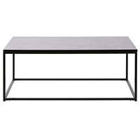 Table basse en MDF et métal 100cm X 60cm X 40cm, aspect marbre noir