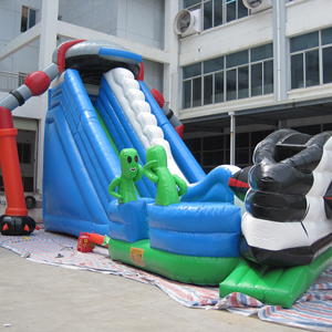 สไลเดอร์ยูเอฟโอเป่าลม PVC สำหรับเด็กปีนป่าย/เล่นน้ำ - Product Image 1