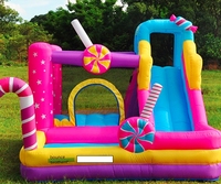 Château rebondissant de dessin animé commercial avec château de trampoline gonflable de toboggan de piscine à balles