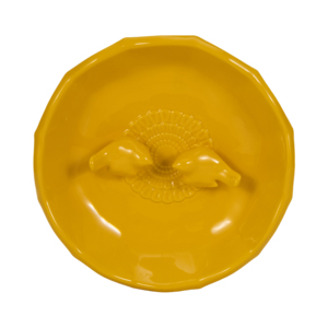 Mangiatoia per Uccelli in Ceramica Stile Ciotola per Fiori, per Giardino Esterno, da Tavolo o da Terra, Gialla - Product Image 5