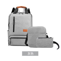 Ensemble décontracté unisexe trois pièces : Sac à dos Oxford en polyester grande capacité, imperméable, pour étudiants, voyages en extérieur et utilisation informatique
