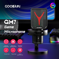 Gooermi GM7 Microphone de Bureau Filaire à Condensateur pour Ordinateur, Microphone Gaming RGB
