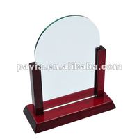 Trophée en cristal optique élégant - Socle en bois personnalisable pour la reconnaissance de l'excellence
