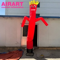 Figure de scène rouge gonflable, danseur d'air gonflable décoré d'émoticônes pour la publicité en plein air