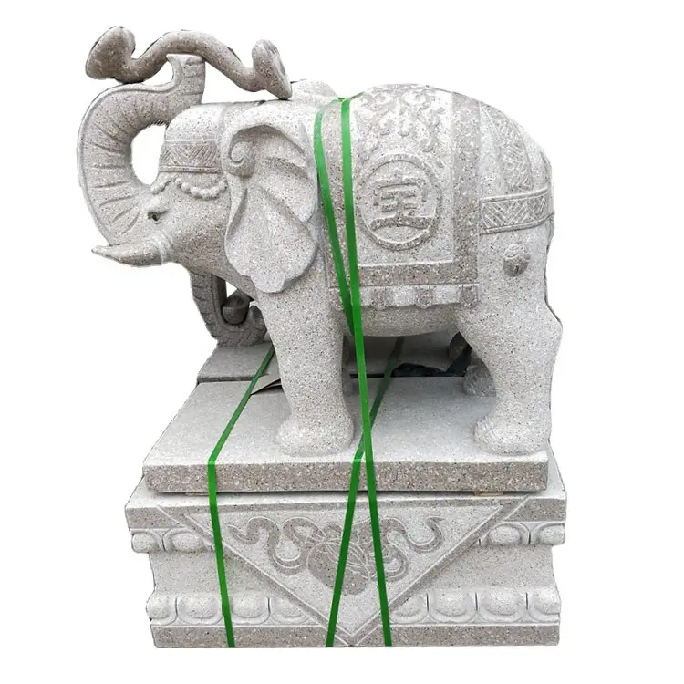 Statue décorative d'extérieur de haute qualité, 1 pièce, Sculpture grand éléphant, ornement en pierre, vente en gros