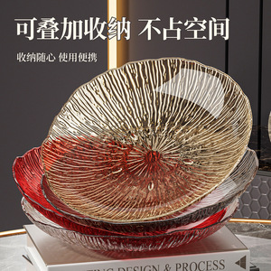Plateau à fruits rond de luxe léger, grande capacité, en plastique transparent, pour table basse, plateau décoratif - Product Image 3