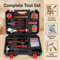 Ensemble d'outils combinés personnalisés avec logo, 37 pièces, avec étui de rangement portable pour les travaux de réparation domestique