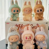 Labubu Deuxième Génération Poupée Mart Monster Have a Seat Porte-clés Série Fête Labubus Macaron Jouets en Peluche Originaux Boîte Mystère