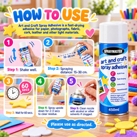 Colle adhésive en spray repositionnable pour l'art et l'artisanat, séchage rapide, sans acide, incolore, pour papier, tissu, cuir, liège, bricolage, Australie