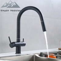 Robinet de cuisine professionnel Wayon en laiton massif avec douchette extractible et mitigeur à ressort, finition or de luxe