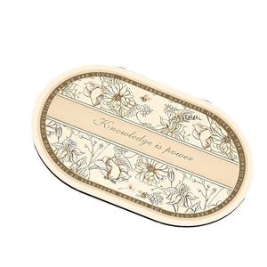 Alfombra de Baño Ovalada de Tierra de Diatomeas Jiao Zhi Yuan con Diseño Floral, Absorbente, Antideslizante, para Entrada de Baño, Lavable, Estilo Americano - Product Image 1