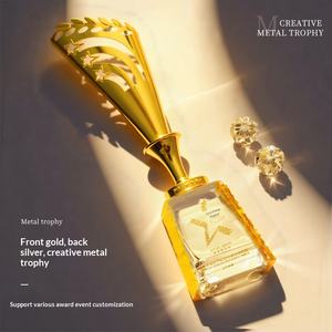 Trofeo Conmemorativo Creativo Personalizado de Cristal y Metal, Escultura de Estrella de Cinco Puntas y Luna para Competencia de Billar - Product Image 2