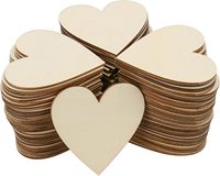 Tailai Trous de tranches de coeur en bois naturel faits à la main pour décorations murales mariage saint valentin Thanksgiving noël