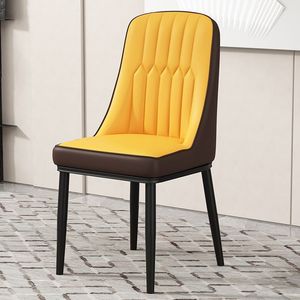 Vente en gros de chaises de <span class=keywords><strong>salle</strong></span> à <span class=keywords><strong>manger</strong></span> modernes en cuir rembourrées hôtel restaurant design nordique blanc <span class=keywords><strong>noir</strong></span> à vendre - Product Image 2
