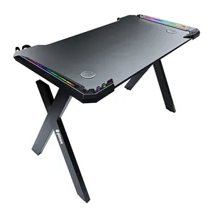 X Shaped Computer Racing Mesa Gamer Table Gaming Desk With LED Lights