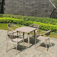 Ensemble de meubles de jardin en aluminium moderne, tables et chaises, imperméables, pour cour, jardin, repas en plein air, barbecue, fête de famille