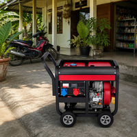 Générateur diesel portable à châssis ouvert, démarrage automatique, refroidissement par air, haute puissance 5-10 kW, 220 V/240 V, 50/60 Hz, usage domestique et commercial
