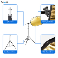 Selens OEM Support de Lumière de Studio Télescopique Réglable avec Pince, Sac de Sable, Support de Réflecteur Photo, Bras Articulé et Tête de Fixation pour Éclairage
