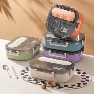 Sealed Insulated <b>Lunch</b> <b>Box</b> Multi Compartment Bento <b>Box</b> 304 Stainless Steel With Soup Bowl For Students Office Workers - Product Image 1