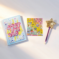 Kit de planification DIY amusant pour enfants : couverture de shaker, autocollants pour journal et ensemble de stylos étoiles scintillants, cadeau de papeterie mignon pour filles