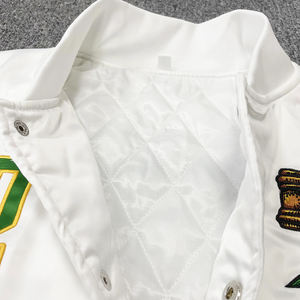 แจ็กเก็ตเบสบอลผ้าซาตินปักโลโก้ชุดทำงานดีไซน์ตามสั่ง - Product Image 4