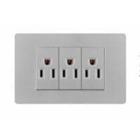 Prise électrique moderne en gros Prise triple durable à 2 pôles Interrupteur et prise électriques muraux de sécurité en matériau PC