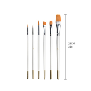 Set di pennelli in nylon Bview Art da 6 pezzi - Pennelli a punta piatta e rotonda per acquerello, gouache, acrilico, per artisti professionisti. - Product Image 2