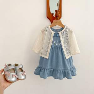 Vestido <span class=keywords><strong>de</strong></span> Mezclilla sin Mangas para Bebés y Niñas Pequeñas, Bordado, Moda Infantil, Ropa para Niñas - Product Image 2