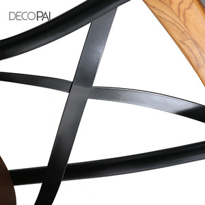 Salon <span class=keywords><strong>industriel</strong></span> bistro cafe restaurant ELM siège meubles cadre dos croisé KD en bois chaise de salle à manger en métal - Product Image 5