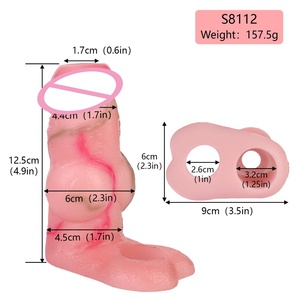 SXXY Funda de Silicona Realista para Agrandar y Engrosar el Pene, Funda Reutilizable con Nudo, Funda para Pene, Juguetes Sexuales - Product Image 2
