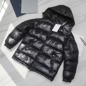 Nuovo Lussuoso Cappotto Invernale Classico da Uomo con Cappuccio e Colletto, Giacca Imbottita Monocolore Lucida - Product Image 3