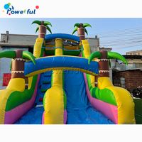 Glissière d'eau gonflable pour jardin, palmier en plein air Commercial, maison en forme d'ananas avec piscine