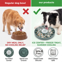 Mangkuk Makan Anjing Pola Solid Modern, Silikon Lembut Berkualitas Makanan, Anti Bising, Pengisap Otomatis, Mangkuk Luar Ruangan
