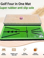 Tapis d'entraînement de golf portable 45*33cm en PP EVA, multi-surfaces (fairway, terrain accidenté, sable, bunker, tee) pour la pratique du swing et des coups de golf