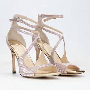 Sandalias de Plataforma de Tacón Alto de Lujo con Hebilla, Decoraciones de Pedrería, Tacón Grueso, Diseño Descalzo, Cuero Genuino y Microfibra - Product Image 3