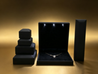 Boîte à bijoux LED pour emballage de bijoux en diamant, pour vente au détail et en gros, idéale pour bagues, boucles d'oreilles, pendentifs, colliers, bracelets et chaînes longues