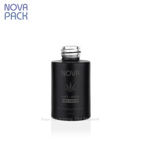 Emballage cosmétique 30ml verre noir mat flacon compte-gouttes en bois de bambou bouteilles de sérum de teinture bouteilles compte-gouttes d'huile essentielle