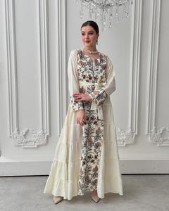 ชุดอาบายะห์ดูไบแบบใหม่ ผ้าคอตตอนผสมพรีเมียม ปักเลื่อมยาวกรอมพื้น สำหรับชุดราตรีรอมฎอน - Product Image 1