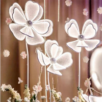 Promotion : Pivoine LED blanche lumineuse pour allée, accessoires de mariage et décoration d'événements, guide lumineux électrique avec alimentation CA