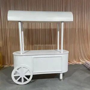 Carrito de bebé con ruedas, carrito de exhibición de madera para fiestas, decoración de boda, gran oferta